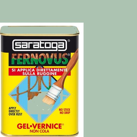 Fernovus Saratoga Vernice Gel Pittura Smalto Antiruggine effetto 2in1 da 750 ml - Colore: VERDE MARTELLATO