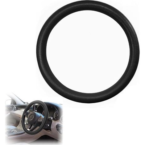 Protege Volant Voiture Silicone Antidérapant, Protège et Décore Le Volant de 33 à 42cm, Couvre Volant Voiture en Silicone, Entretien Facile, Noir Élégant - Accessoire Auto Pratique et Esthétique