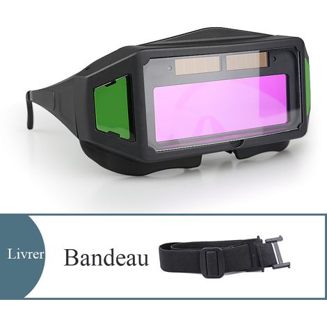 Lunettes de soudage professionnelles, lunettes de soudage automatiques, lunettes de protection anti-éblouissantes pour les travaux de soudage (bandeau inclus) (1/5)
