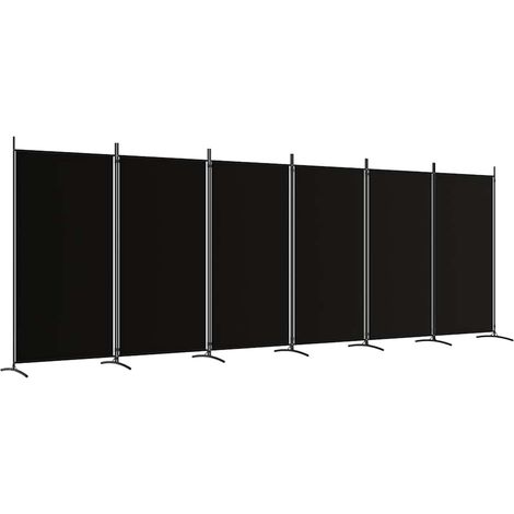 vidaXL Biombo divisor de 6 paneles de tela negro 520x180 cm (1/2)