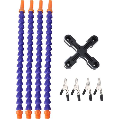 Outil de soudage à bras articulés avec 4 bras flexibles, base en alliage d'aluminium et 4 pinces pour l'assemblage, la réparation, le modélisme et la création de bijoux (noir). (1/5)