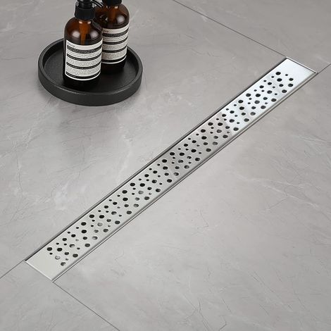 Caniveau Douche Italienne, Bulles Caniveau Douche 100 cm, Caniveau Douche en Acier Inoxydable avec Siphon et Filtre (1/5)