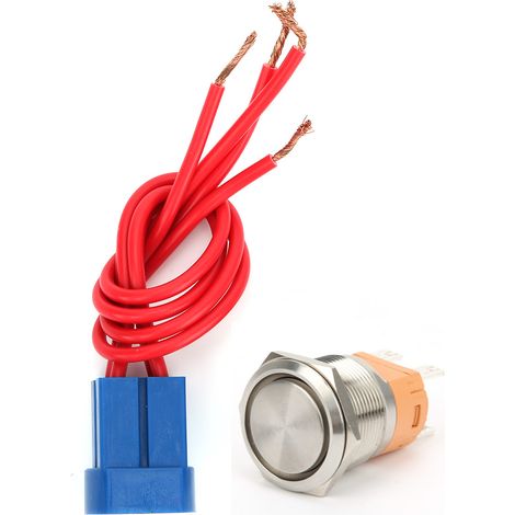 Bouton poussoir métallique plat 22mm, AC250V 20A, interrupteur à verrouillage automatique avec prise femelle 4 broches. (1/5)