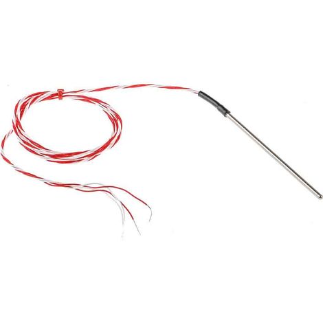 Capteur RTD PT100 RS PRO, Ø 3mm, L.100mm + 1m, +200°C max, Fil de sortie ( Prix pour 1 )