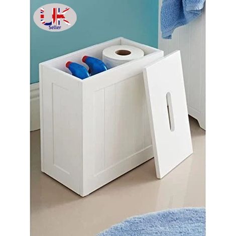 Wooden Bathroom Storage Toilet Paper Cabinet Cleaning Product Tidy Box Unit (1/3)