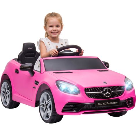 Benz SLC 300  Licensed 12V Kids Electric Ride On-with Music-Remote Control-LED Headlights-Horn-Pink (1/5)