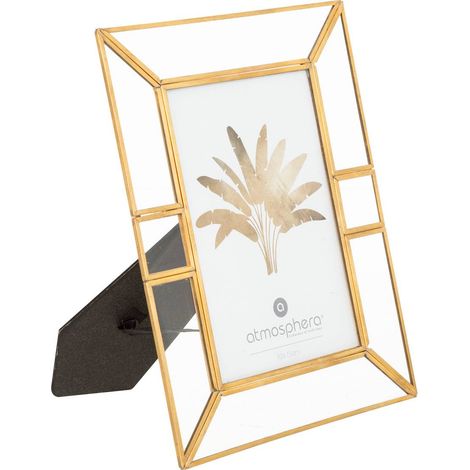 Cadre photo en métal doré et verre pour photo 10 x 15 cm - Atmosphera, design élégant et créateur d'intérieur (1/2)