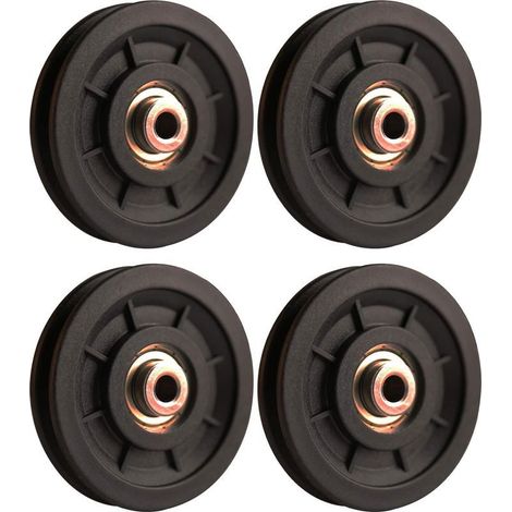 90 mm Roulement Poulie Nylon, Poulie Musculation, Roue Universelle pour câble Machine Gym équipement Porte de Garage, Porte coulissante poulie (1/2)