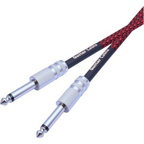 Geeignet für gerade Stereokabel, 6,35 mm Stecker auf Stecker, 1/4 Zoll Gitarren-/Instrumentenkabel, geeignet für E-Gitarren, Bässe, Verstärker, 1 Meter.