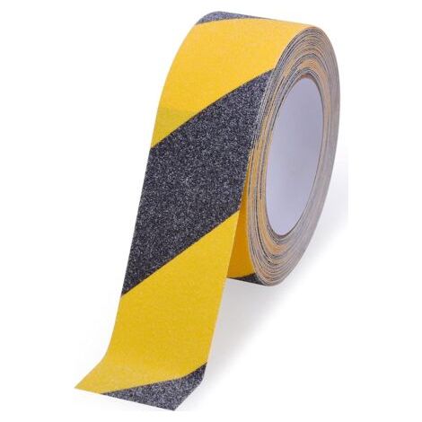Bande Antidérapante Adhésive pour Escaliers, 5cm10m, Ruban Adhésif de Sécurité, Ruban Adhésif Antidérapant Jaune Noir, Rubans d'Avertissement, Marquage de Sécurité, Jaune Noir