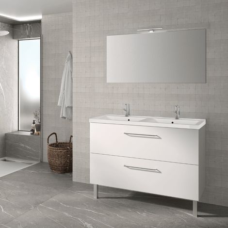 CAREA - Concept plan double vasque + meuble tiroirs LUNEA 120 cm