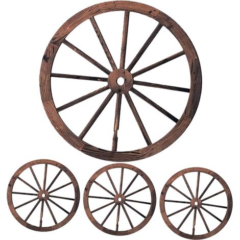 pi ces D coration Murale Bois Vintage Roue Bois Suspendue (1/5)