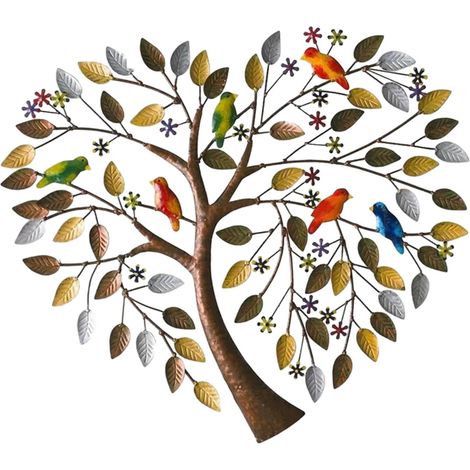 Arbre De Vie - Sculpture Murale En Métal - Décoration Murale Intérieure Pour Chambre Salon Entrée Cuisine - 30 cm x 30 cm (1/5)