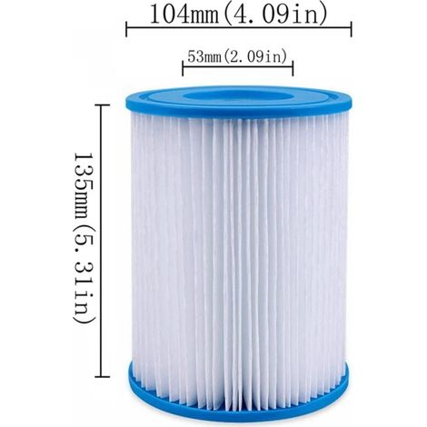 Lot de 4 cartouches filtrantes pour piscine de type II - Pour filtre de type II - Pour 58094 (1/4)