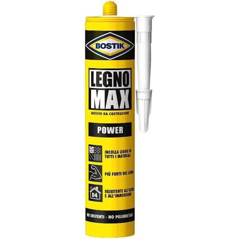 Bostik Legno Max Power Forte Incolla tutto i materiali duri e morbidi D4 380 gr