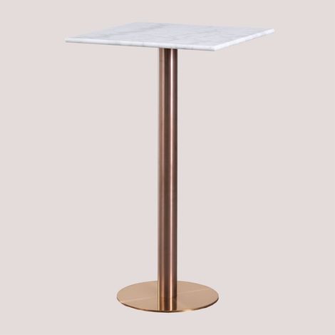 Tavolo Alto Quadrato da Bar in Marmo (60x60 cm) Cosmopolitan SKLUM         Oro Rosa   