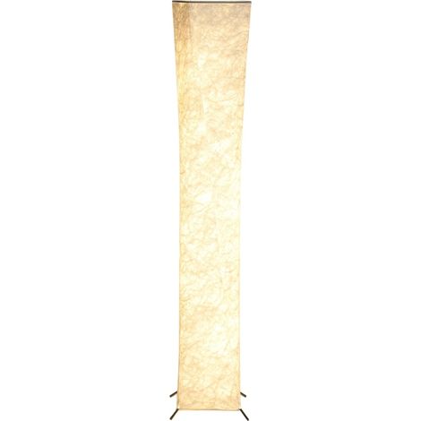 Lámpara de pie con pantalla de papel, interruptor de pie, 3 niveles de brillo, blanca (1/5)