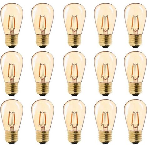 YMYNY LED E27 Vintage Light Bulb, ST45 Easy to Use 1W=10W Incandescent Bulbs Super Warm White 2200K E27 Medium Base Bedside Lamp Bulb Gold Glass Non-Dimmable 15 Pack [Energy Class G]