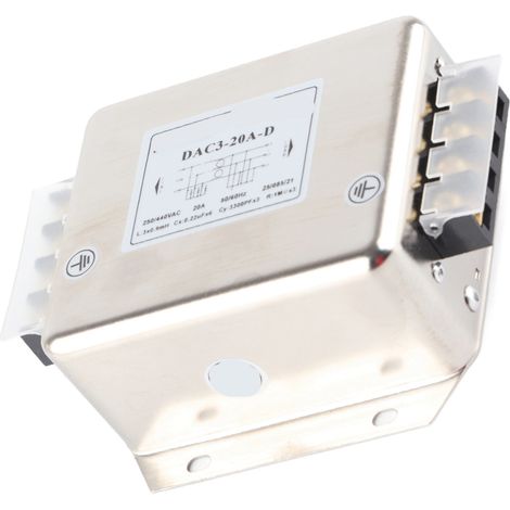 Dreiphasen-Klemmenfilter mit 3-Leiter, elektronische Leitungskomponenten, AC250/440V 50/60Hz, 20A, für elektrische Installationen. (1/5)