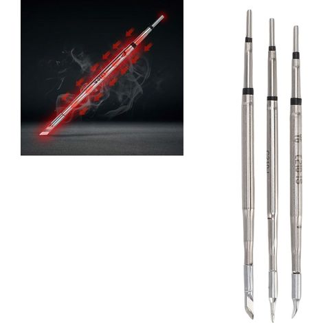 Bout de fer à souder de rechange pour station C210 en acier inoxydable, kit de 3 embouts avec boîtes de stockage pour soudure précise (1/5)
