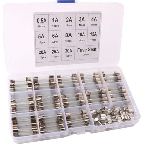 150Pcs 6X30mm Professionnel Voiture Fast-Souffler Verre Tube - 130Pcs Rapide Coup Verre Tube Fusible + 20Pcs Fusible Siège (1/4)