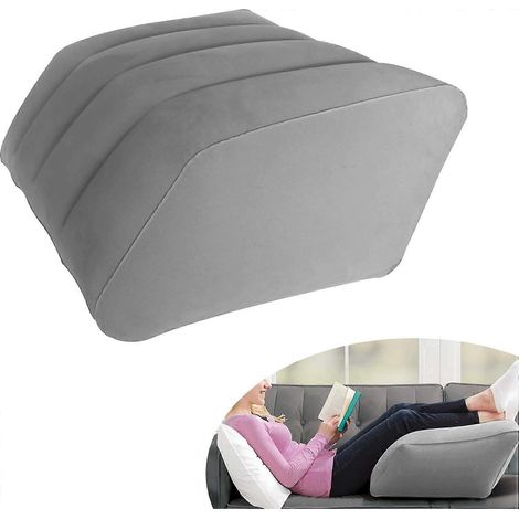 Coussin Gonflable pour Jambes Gris, Repose-Jambes Ergonomique, Coussin d’Élévation pour Jambes, Repos à la Maison, Voyage et Détente Quotidienne (1/5)