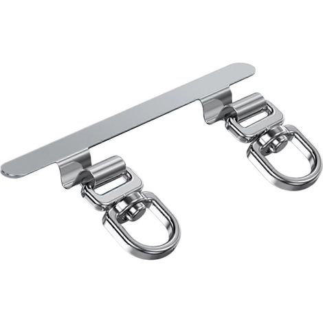 Lanière de téléphone rotative multi-angles métal fin taille universelle gris argenté (1/5)