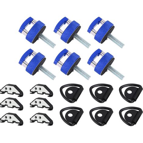6 jeux de vis à pouce de fixation à retrait rapide avec anneaux en D et écrou de retenue en acier inoxydable pour JK JL JT bleu (1/5)
