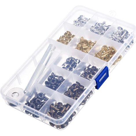 Kit d'outils de bordure pour cuir, 180 crochets, 3 tailles, multicolore, accessoires pour maroquinerie et cuir (1/5)