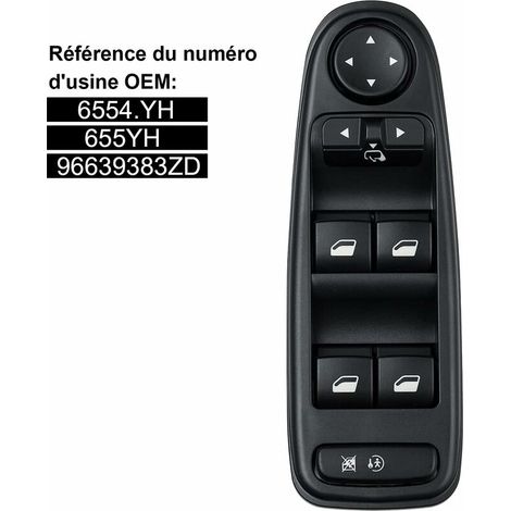 Commande Leve Vitre C4 Picasso 6554.YH Commutateur Interrupteur Bouton Lève Vitre Pour Citroen C4 Grand Picasso