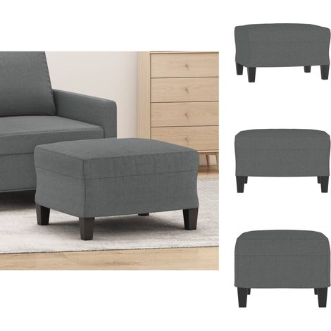 Polsterhocker - Living Fußhocker Dunkelgrau 60x50x41 cm Stoff (1/4)