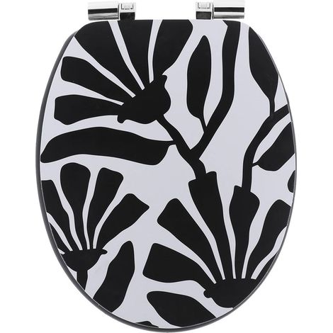 18 pollici mdf copriwater design stampato nero sedile cromo freno di caduta - betty - Tendance (1/2)