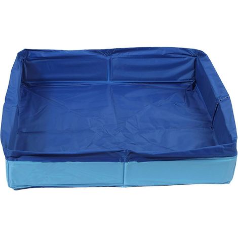Piscine pour chien en PVC avec fond antidérapant, installation rapide pour que votre animal puisse s'amuser dans l'eau. Baignoire portable rouge. (1/4)