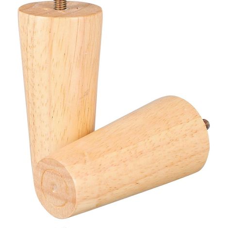 Lot de 4 pieds de table en bois massif, surface lisse avec protection pour le sol, adaptés aux tables basses et aux meubles TV. (1/5)
