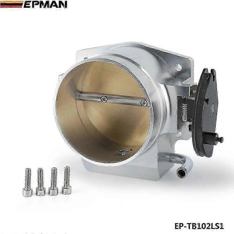 Collecteur d'admission en aluminium 102 mm avec corps de papillon argenté pour moteurs GM LS1, LS2, LS4, LS6 et LS7 (référence EP-TB102LS14906)