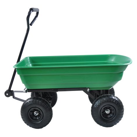 Camión volquete plegable Poly Garden con estructura de acero, 10 pulgadas. Neumático, capacidad de 300 libras, carrocería de camión de 75 litros (1/5)