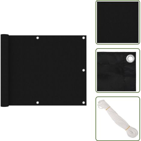 Paravento in tessuto oxford - vidaXL Paravento da Balcone Nero 75x300 cm in Tessuto Oxford -