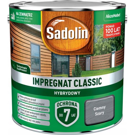 SADOLIN CLASSIC HYBRID IMPREGATION FÜR HOLZ Dunkelgrau 2,5L 1 Stück.