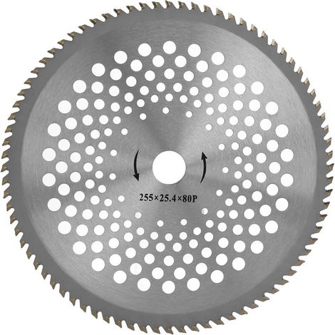 Disque de coupe professionnel 10" à dents acier pour débroussailleuse et coupe-herbe (80 dents) (1/5)
