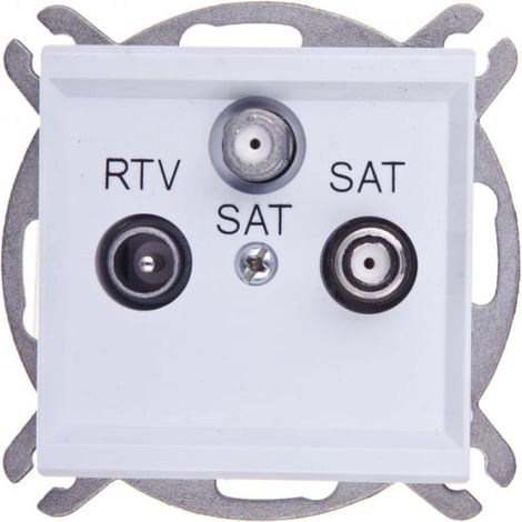 Sonata RTV-SAT-Buchse mit zwei SAT-Ausgängen, mattweiß GPA-R2S/m/75