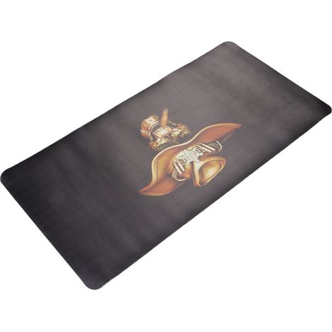 Tapis de Bureau Grand 300x600 avec Dessin Crâne de Pirate, Protection pour Souris et Clavier
