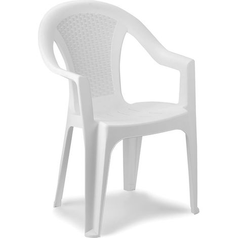 Stapelstuhl Ischia Rattan-Optik Weiß-MISC128BI