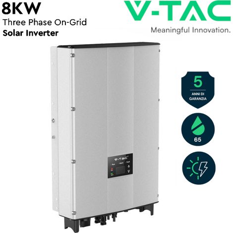 Inverter di rete On-Grid per impianto fotovoltaico, 8KW, trifase, garanzia 5 anni - V-TAC VT-6608305 11372 (1/5)