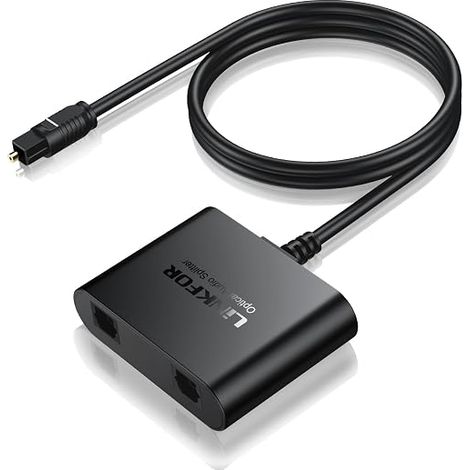 Répartiteur Optique Toslink 1 Entrée 2 Sorties Câble Intégré 1m Actif avec Alimentation USB Chipset Support LPCM/DTS/Dolby Digital Transmission 40m Pour Barre de Son et Casque Sans Fil (1/5)