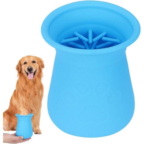 Nettoyeur de pattes pour chien - Gobelet de nettoyage - Garde les pattes propres - Portable et doux - 175 x 127 x 84 cm - Bleu (voir photo) (1/5)