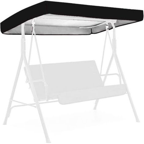 Noir Toile de Rechange pour Balancelle, Housse de Rechange 3 Places, Toit Balancelle de Jardin, Impermeable Couverture Auvent pour Jardins Battants et Terrasses (1/4)