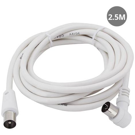 Prolongador coaxial TV acodado Blanco 2.5M GSC 002602971 (1/2)