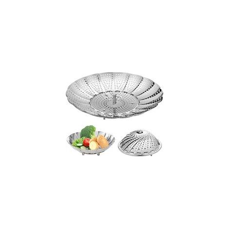 Cuit-vapeur pliable en acier inoxydable, idéal pour la cuisson des légumes et des fruits - Crezuo