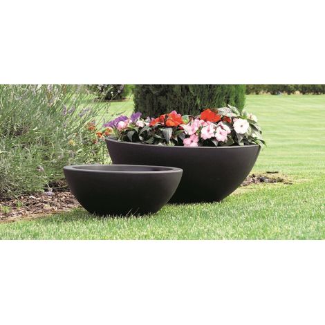 Vivaio Garden Forest – Pot de fleurs en résine 60 cm – Couleur anthracite – Léger et résistant aux UV – Pour intérieur et extérieur – Design moderne