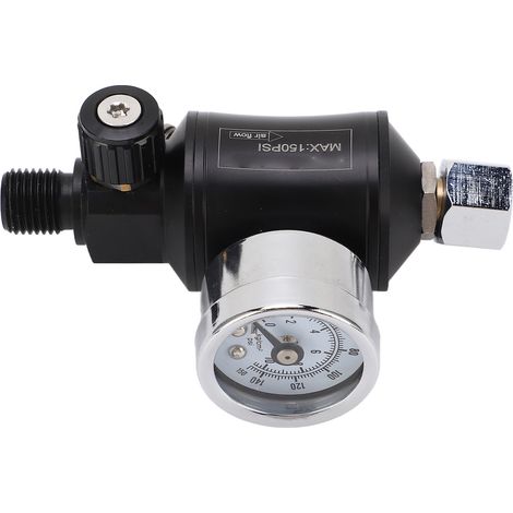 Régulateur de pression d'air avec filtre et manomètre pour pistolet à peinture, entrée/sortie 1/4" NPT (1/5)